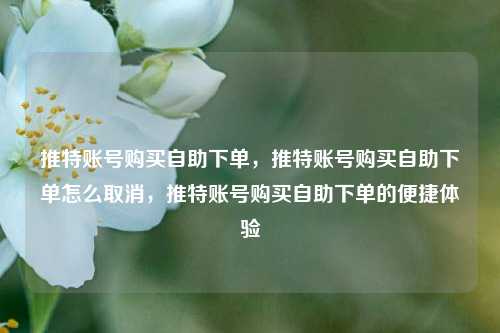 推特账号购买自助下单，推特账号购买自助下单怎么取消，推特账号购买自助下单的便捷体验