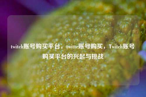 twitch账号购买平台，twitte账号购买	，Twitch账号购买平台的兴起与挑战  第1张