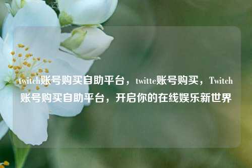 twitch账号购买自助平台，twitte账号购买，Twitch账号购买自助平台，开启你的在线娱乐新世界