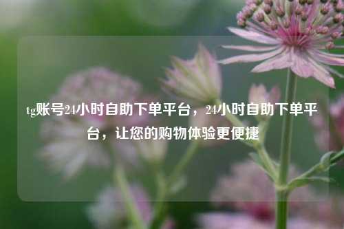 tg账号24小时自助下单平台，24小时自助下单平台，让您的购物体验更便捷