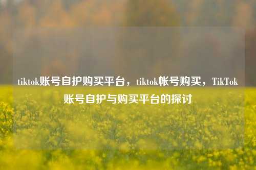 tiktok账号自护购买平台，tiktok帐号购买，TikTok账号自护与购买平台的探讨