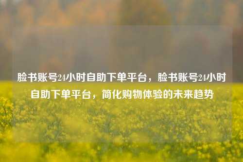 脸书账号24小时自助下单平台，脸书账号24小时自助下单平台	，简化购物体验的未来趋势  第1张