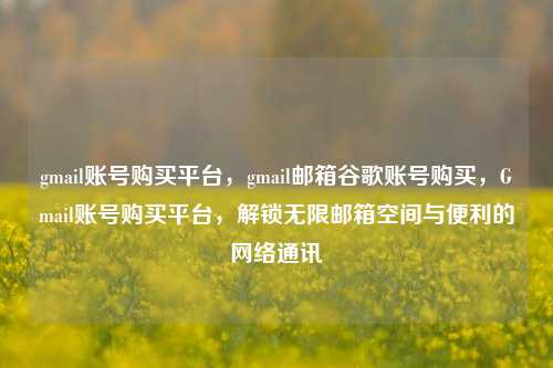gmail账号购买平台，gmail邮箱谷歌账号购买，Gmail账号购买平台，解锁无限邮箱空间与便利的网络通讯