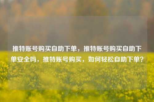 推特账号购买自助下单，推特账号购买自助下单安全吗，推特账号购买，如何轻松自助下单？