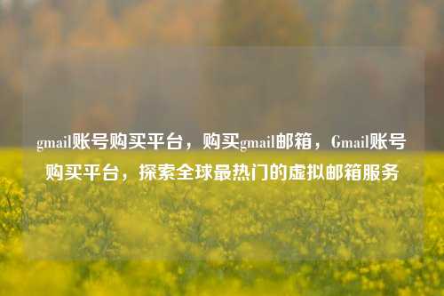 gmail账号购买平台，购买gmail邮箱，Gmail账号购买平台，探索全球最热门的虚拟邮箱服务