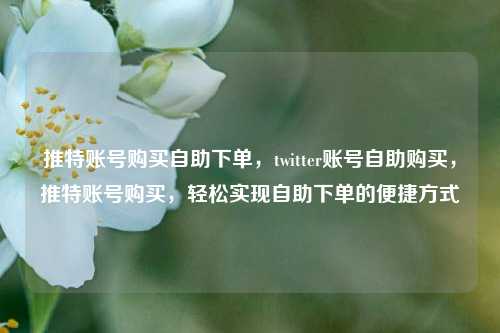 推特账号购买自助下单，twitter账号自助购买，推特账号购买，轻松实现自助下单的便捷方式