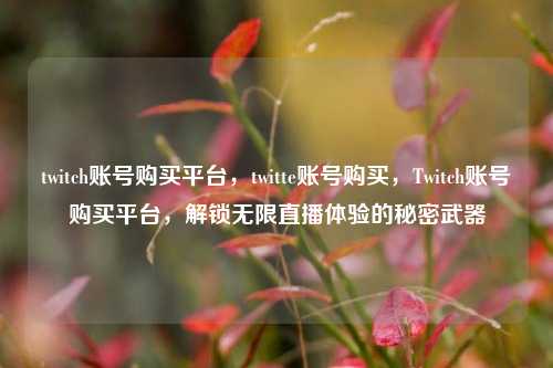 twitch账号购买平台，twitte账号购买	，Twitch账号购买平台，解锁无限直播体验的秘密武器  第1张