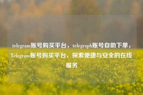 telegram账号购买平台，telegraph账号自助下单，Telegram账号购买平台，探索便捷与安全的在线服务