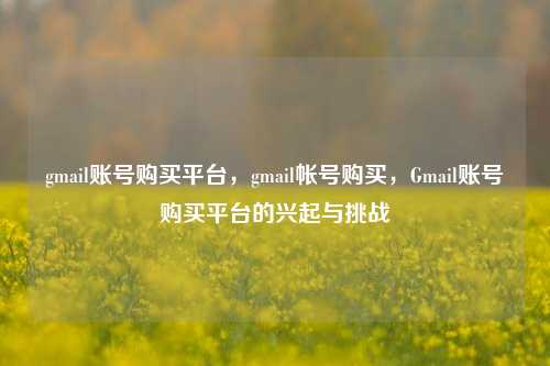 gmail账号购买平台，gmail帐号购买，Gmail账号购买平台的兴起与挑战