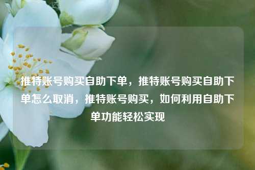 推特账号购买自助下单，推特账号购买自助下单怎么取消，推特账号购买，如何利用自助下单功能轻松实现