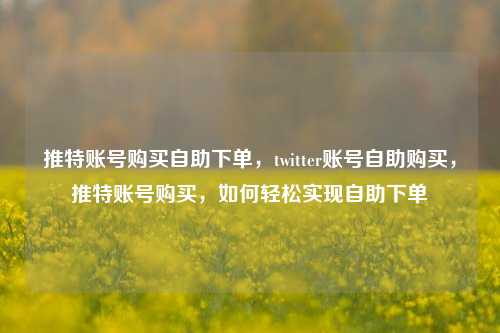 推特账号购买自助下单，twitter账号自助购买，推特账号购买，如何轻松实现自助下单