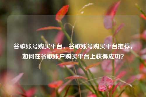 谷歌账号购买平台	，谷歌账号购买平台推荐，如何在谷歌账户购买平台上获得成功？  第1张