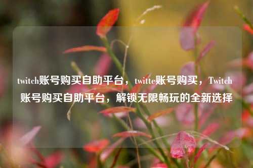 twitch账号购买自助平台，twitte账号购买，Twitch 账号购买自助平台，解锁无限畅玩的全新选择