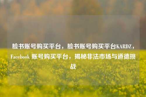 脸书账号购买平台，脸书账号购买平台KARDZ，Facebook 账号购买平台，揭秘非法市场与道德挑战